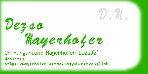 dezso mayerhofer business card